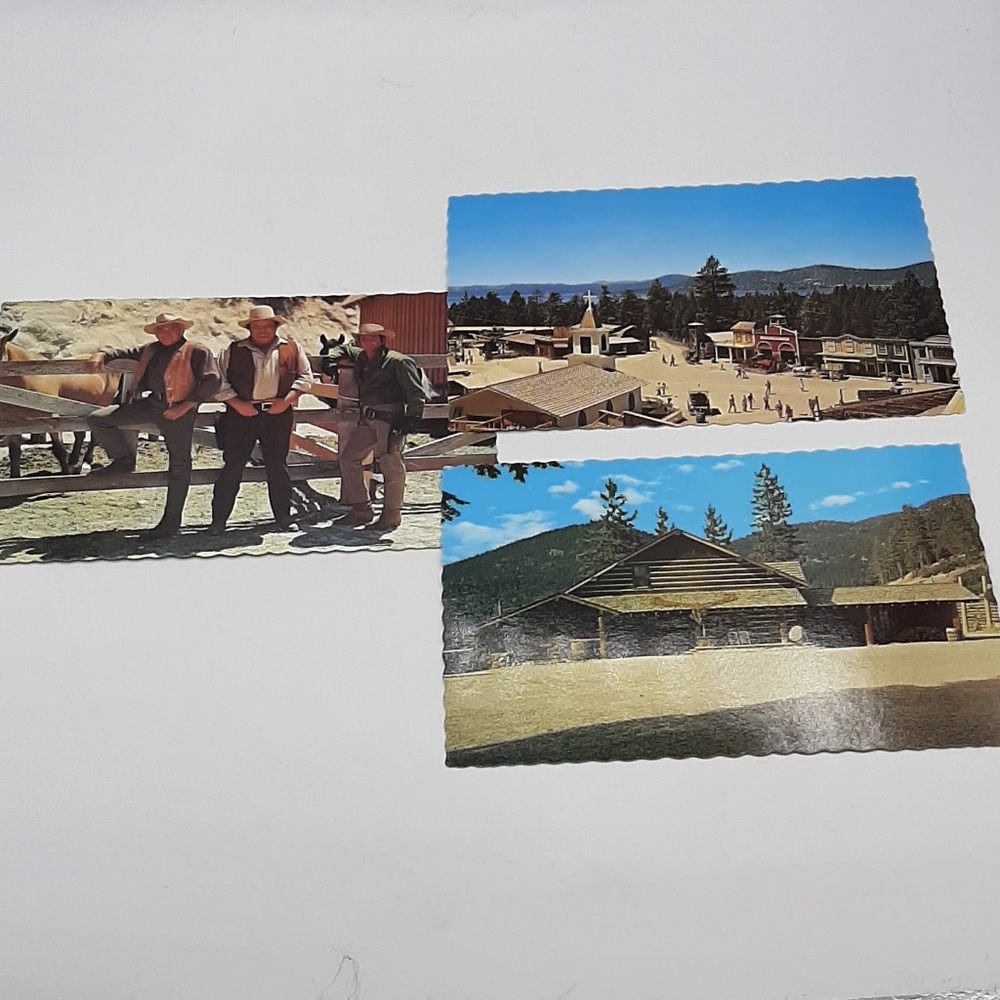 Vintage Bonanza TV Show Ponderosa Ranch Incline Village Nevada Postcard Set of 3
